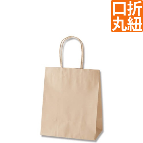 手提げ紙袋（茶・口折丸紐・幅220×マチ120×高さ265mm）