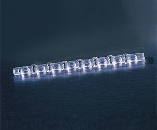 サーモウェルゴールドPCR8連フラットキャップオプティカルクリア 透明 1ケース（125個×10パック入）画像