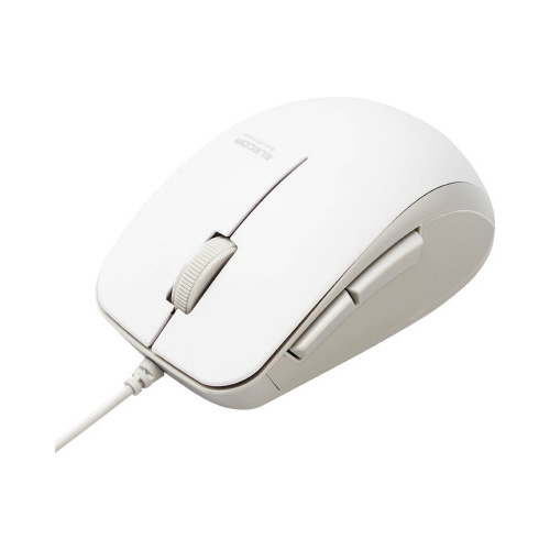 ＢｌｕｅＬＥＤマウス　有線　有線　静音　ホワイト画像