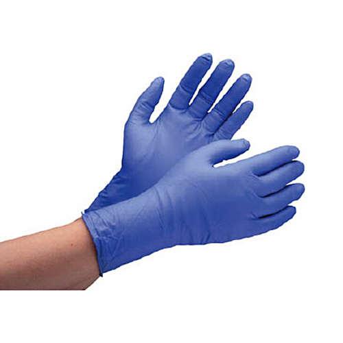 ﾆﾄﾘﾙ使い捨て手袋 厚手 粉なし 青 SS 1箱(100枚)画像