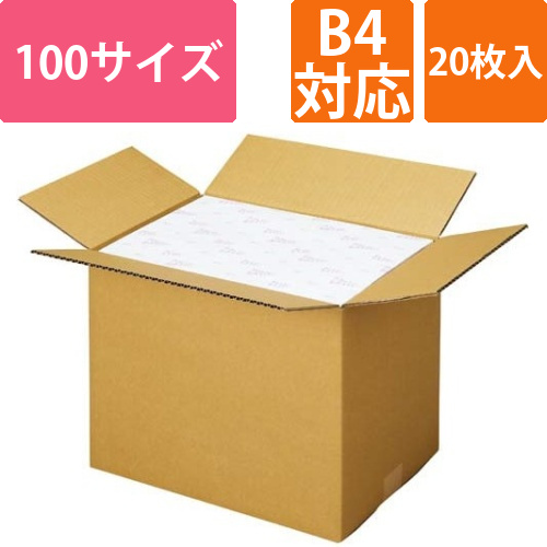 宅配用ダンボール　3辺合計100cm　B4　20枚