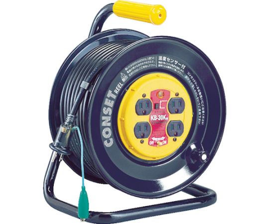 コンセント盤固定型ブレーカーリール　単相100Vアース付　30m