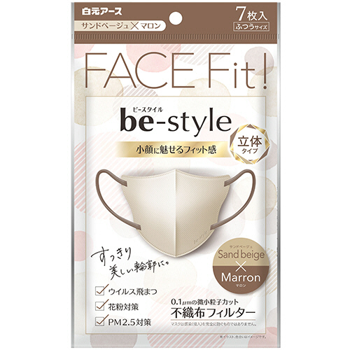 ﾋﾞｰｽﾀｲﾙ 立体ﾀｲﾌﾟ ふつう ｻﾝﾄﾞﾍﾞｰｼﾞｭ×ﾏﾛﾝ 1ﾊﾟｯｸ(7枚)画像