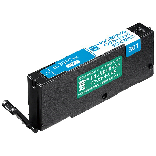 ﾘｻｲｸﾙｲﾝｸｶｰﾄﾘｯｼﾞ ｼｱﾝ(染料) [ｷﾔﾉﾝ:BCI-301C互換] ECI-C301C 1個画像