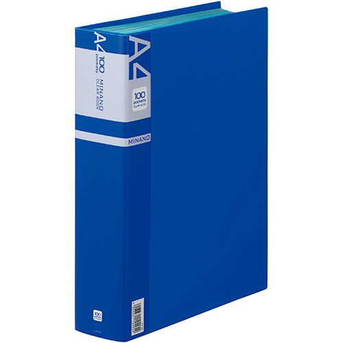 ｸﾘｱｰﾌﾞｯｸ MINANO(ﾐﾅﾉ) A4ﾀﾃ 100ﾎﾟｹｯﾄ 背幅62mm ﾌﾞﾙｰ 1冊画像