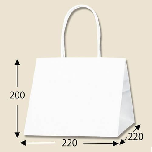 箱ものの持ち帰りに最適！上品な白無地の手提げ紙袋