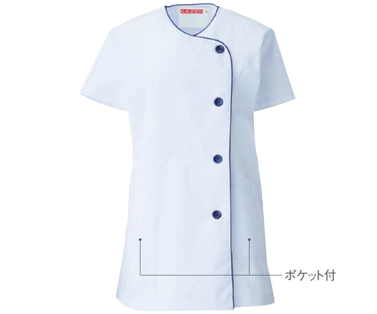 女子調理衣　半袖　ブルー　M画像