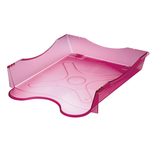 ﾒｶﾞﾀﾌﾄﾚｰ A4ﾀﾃ ｸﾘｱﾋﾟﾝｸ 1個画像