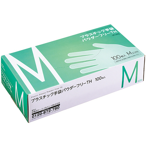 ﾌﾟﾗｽﾁｯｸ手袋 TH ﾊﾟｳﾀﾞｰﾌﾘｰ M 1箱(100枚)画像