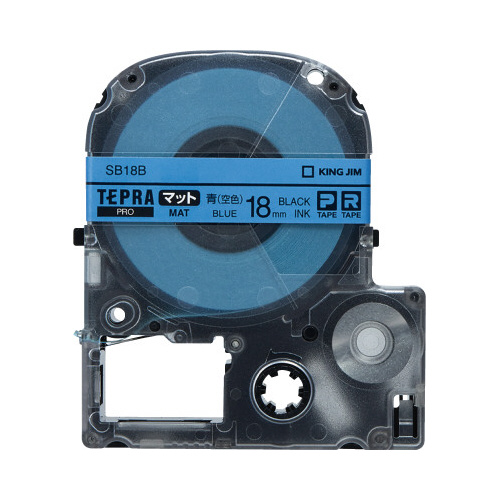 テプラＰＲＯテープ　マット空色ラベル　１８ｍｍ黒字画像