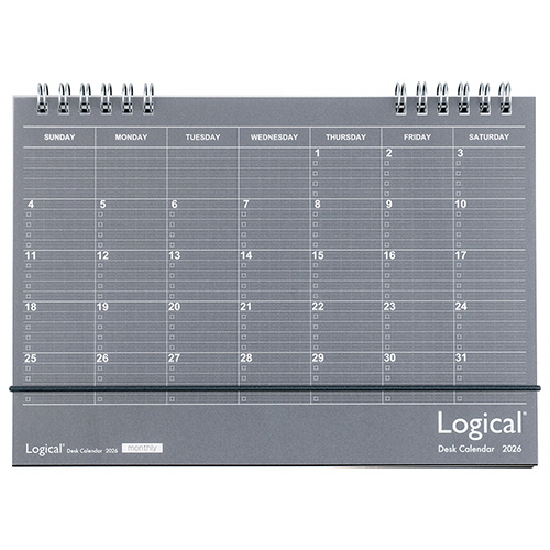 ﾛｼﾞｶﾙ卓上ｶﾚﾝﾀﾞｰ Wﾘﾝｸﾞﾀｲﾌﾟ 2026年版 A5 ﾌﾞﾗｯｸ 1冊画像