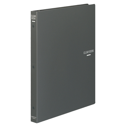 ｸﾘﾔｰﾌﾞｯｸ(替紙式) A4ﾀﾃ 30穴 18ﾎﾟｹｯﾄ付属 背幅27mm ﾀﾞｰｸｸﾞﾚｰ 1冊画像