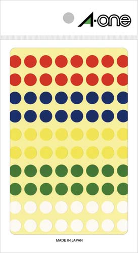 カラーラベル　丸型　９ｍｍ　アソートタイプ８８０片画像