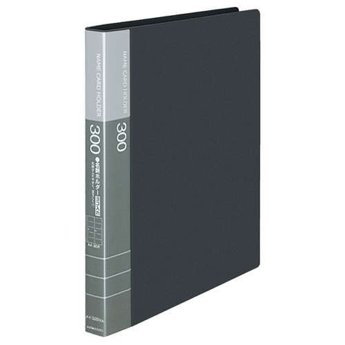 名刺ﾎﾙﾀﾞｰ(替紙式) 30穴 300名 ﾖｺ入れ ﾀﾞｰｸｸﾞﾚｰ 1ｾｯﾄ(4冊)画像