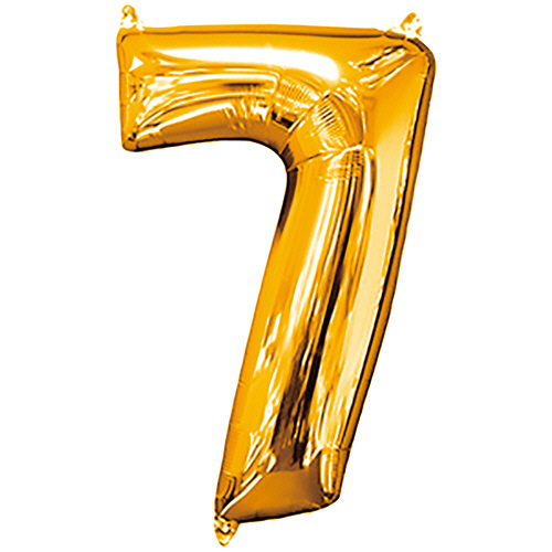 ﾚﾀｰﾊﾞﾙｰﾝ 数字 ｢7｣ ｺﾞｰﾙﾄﾞ 1個画像