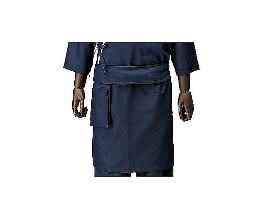 男女兼用ブライトデニム腰下エプロン 紺 フリー画像