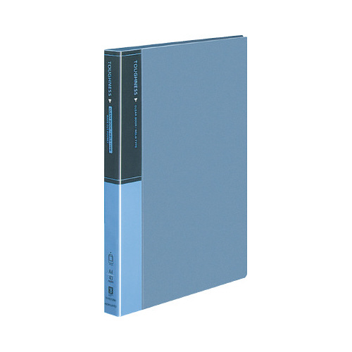 クリヤーブックタフネス固定式Ａ４縦４０Ｐ青Ｘ３画像