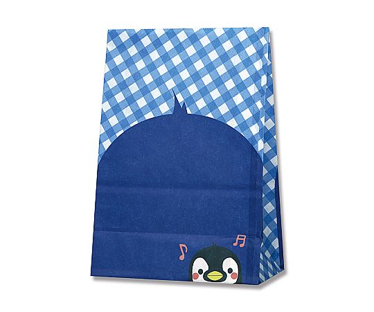 HEIKO 紙袋 窓付袋(内側全面ラミネート) パックンバッグ S1F ペンギン 50枚 ペンギンのイラストが描かれた透明の窓付き袋が立てられた状態