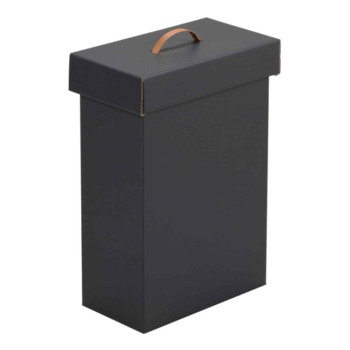 パッと組み立てフタ付きゴミ箱 20L 2台入 ブラック画像