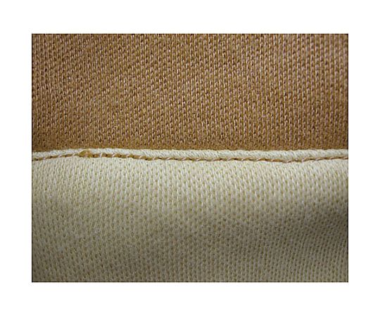 [フリー]340mm 手袋（耐切創/高耐熱/アラミド繊維） 側面から撮影された手袋の全体像、フィット感を示すたるんだ部分が見える状態。