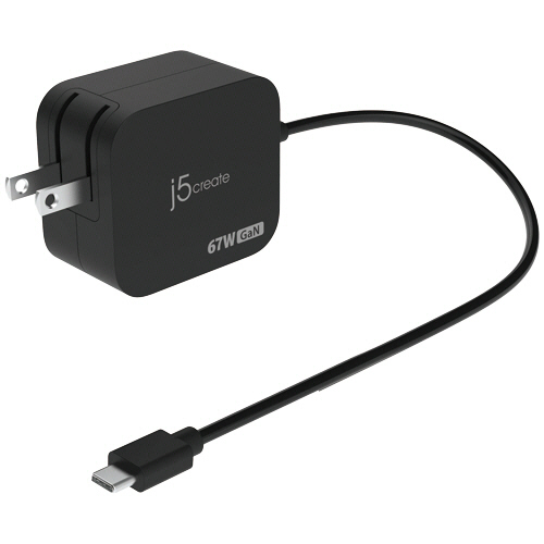 67W GaN USB-C ｹｰﾌﾞﾙ一体型 PD充電器 1.8m 1個