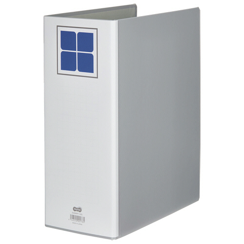 両開きﾊﾟｲﾌﾟ式ﾌｧｲﾙE A4ﾀﾃ 1000枚収容 100mmとじ 背幅126mm ｸﾞﾚｰ 1冊