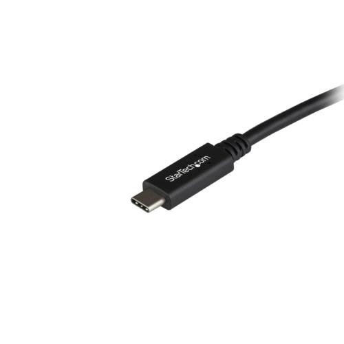 USB3.1ケーブル　Type-Bオス(9ピン)-Type-Cオス(24ピン)　ブラック　1m　1本 商品の全体が見える状態で、コネクタ部分が正面を向いている。