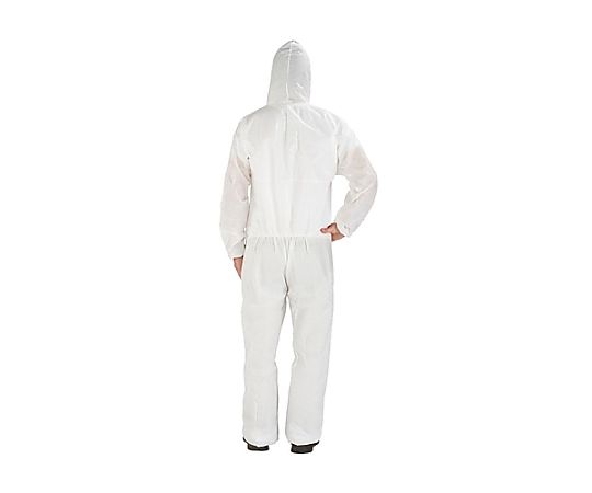 [L] 防護服(使い捨て/防塵用) 清潔感のある白色の防護服が折りたたまれた状態