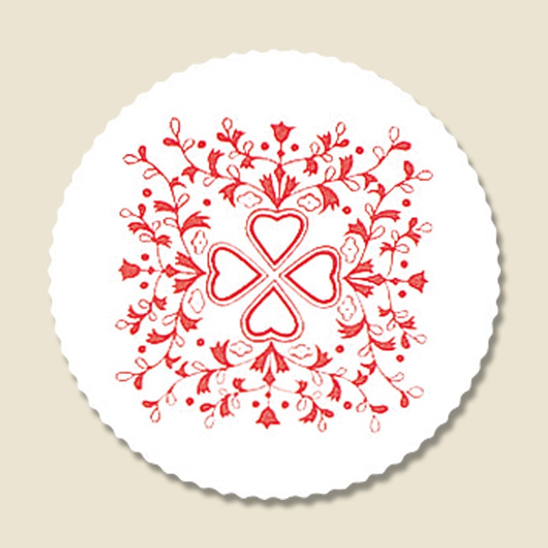 コースター　フラワーハート　赤　１００枚入画像