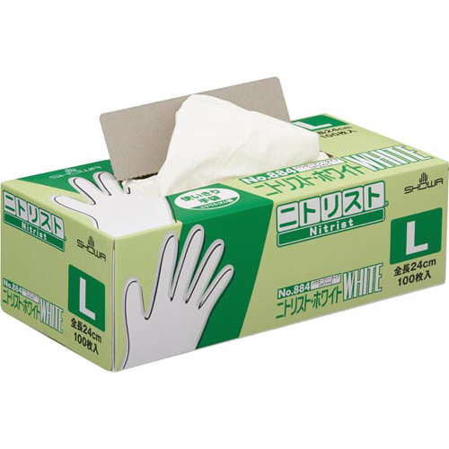 ニトリスト・ホワイト１００枚入　ホワイト　Ｌ　１箱画像