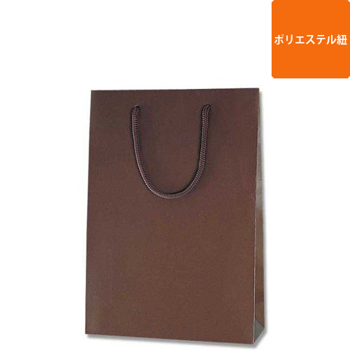 手提げ紙袋（ブラウン マット・ポリエステル紐・幅225×マチ80×高さ320mm）画像