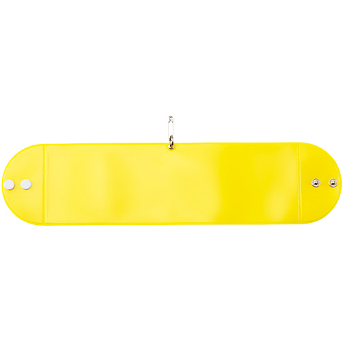 5種類の文字ｼｰﾄ入 安全ﾋﾟﾝ付き腕章 黄 1ｾｯﾄ(10個)画像