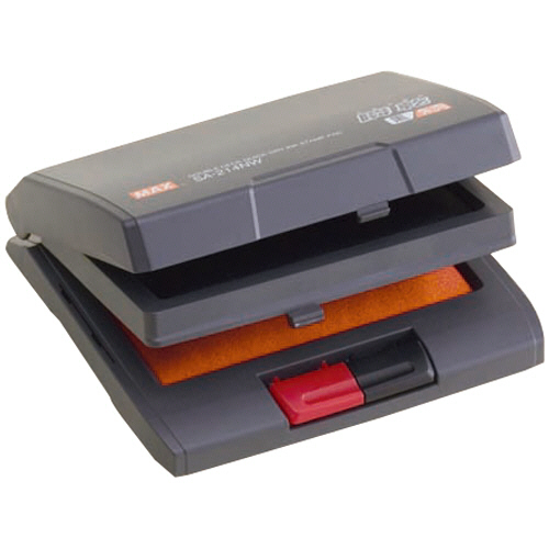 瞬乾2段式ﾜﾝﾀｯﾁｽﾀﾝﾌﾟ台 中形 黒/朱 1個