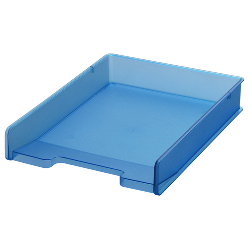 ファイルトレー A4 縦 頑丈 丈夫 プラスチック クリアファイル対応 ブルー画像