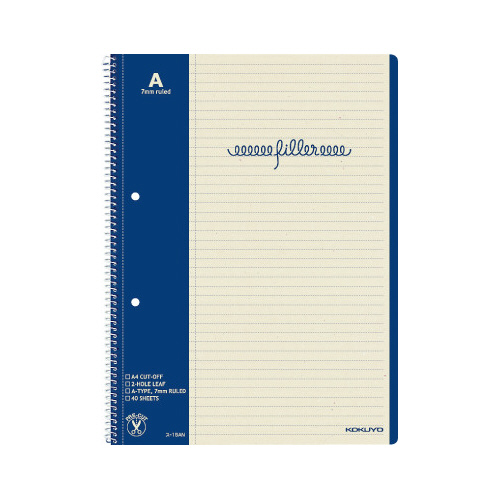 フィラーノート　Ａ４　Ａ罫７ｍｍマージン罫入４０枚画像