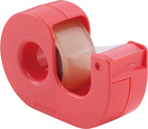 セロテープ小巻カッター付まっすぐ切れるタイプ　赤画像