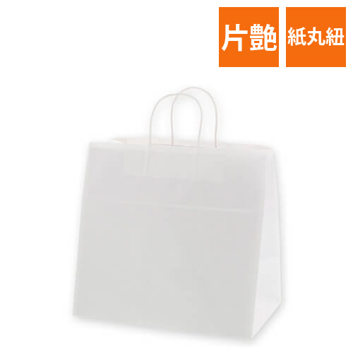 手提げ紙袋（白（片艶）・丸紐・幅340×マチ220×高さ320mm）画像
