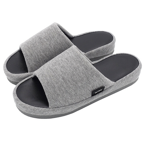 ｽﾘｯﾊﾟ with 低反発 足裏に優しくFit ｸﾞﾚｰ M 1足画像