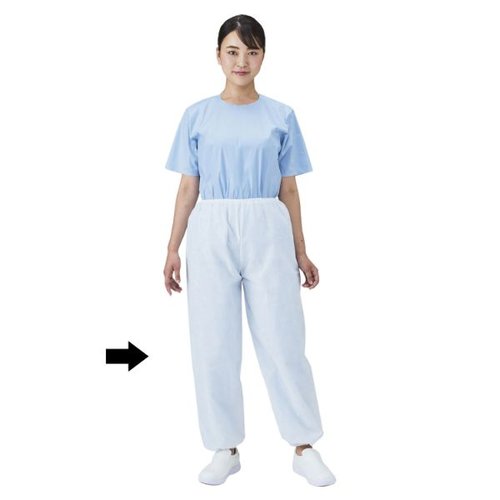 ディスポ白衣 FJパンツ フリー ホワイト メディテックジャパン [ケース販売]