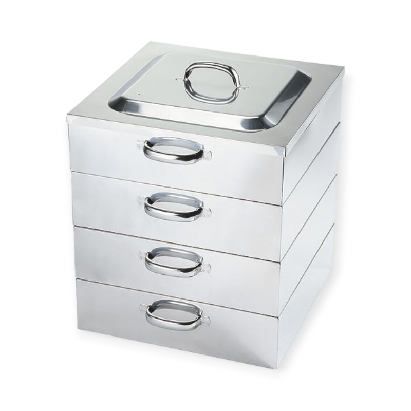 調理用品 PE 18-8業務用角蒸器 3段 45cm画像