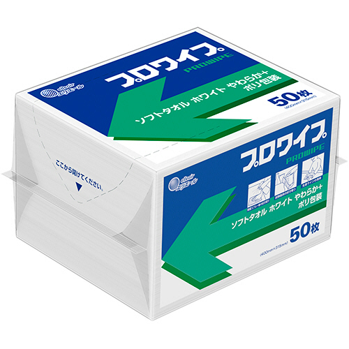 ｴﾘｴｰﾙﾌﾟﾛﾜｲﾌﾟｿﾌﾄﾀｵﾙﾎﾜｲﾄやわらか+ ﾎﾟﾘ包装50 1ｾｯﾄ(1200枚:50枚×24ﾊﾟｯｸ)