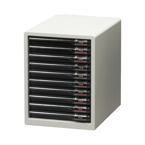 レターケーススリムタイプ１０段　ライトグレー画像