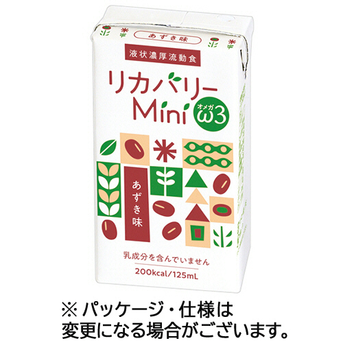 ﾘｶﾊﾞﾘｰMini ω3 あずき味 125mL 紙ﾊﾟｯｸ 1ｹｰｽ(24本)画像