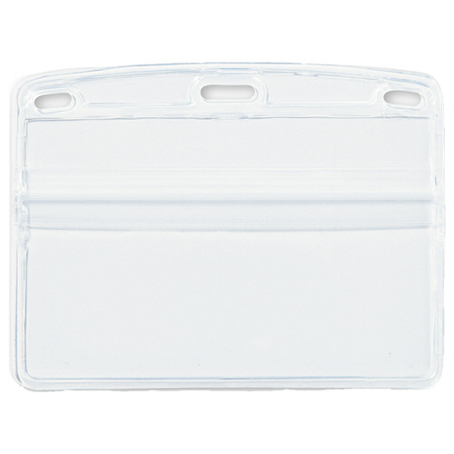 名札用ｹｰｽ ｿﾌﾄ ﾖｺ 名刺ｻｲｽﾞ ﾁｬｯｸ付 1ｾｯﾄ(100枚:10枚×10ﾊﾟｯｸ)画像