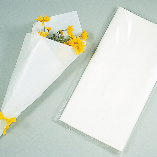 生花の包装やインナーラップに！使いやすい薄口タイプの純白紙
