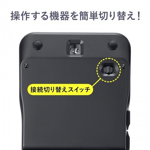 静音ワイヤレス　IR　LEDコンボマウス(5ボタン・薄型)　ブラック　1個 薄型デザインの静かなワイヤレスマウスが上面から見える状態