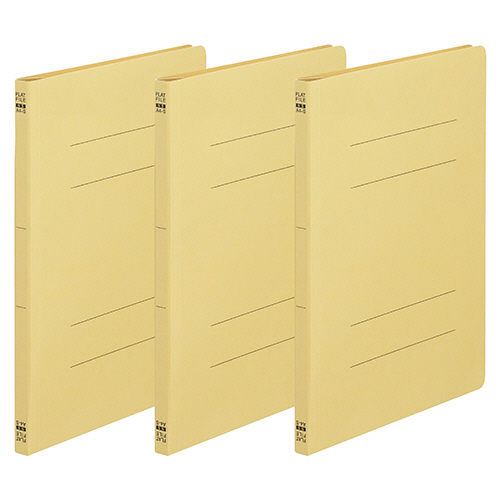ﾌﾗｯﾄﾌｧｲﾙ(ﾉﾝｽﾃｰﾌﾟﾙ) A4ﾀﾃ 150枚収容 背幅18mm 黄 1ﾊﾟｯｸ(3冊)画像