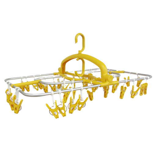 洗濯ハンガー アルモアカーサ 角ハンガー40ピンチ イエロー画像
