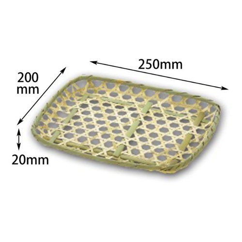 竹かご 竹トレー W(S) アサヒグリーン画像