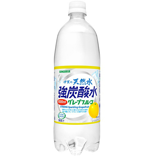 伊賀の天然水 強炭酸水 ｸﾞﾚｰﾌﾟﾌﾙｰﾂ 1L ﾍﾟｯﾄﾎﾞﾄﾙ 1ｾｯﾄ(24本:12本×2ｹｰｽ)画像